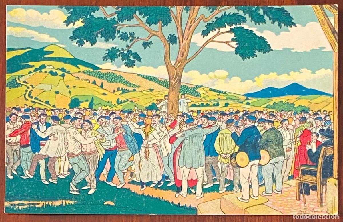 Cartoline: ANTIGUA POSTAL DE TIPOS VASCOS ILUSTRADA, ARRUE, E. VERDES, NO CIRCULADA.