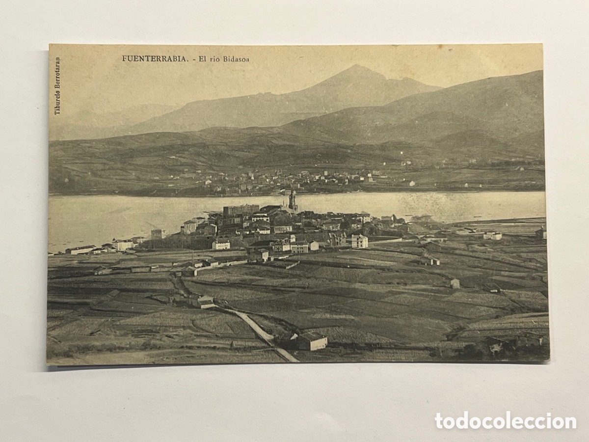 Cartoline: FUENTERRABIA (Guip&uacute;zcoa) Postal El r&iacute;o Bidasoa .. Edic., Tiburcio Berrotaran (h.1910?) S/C