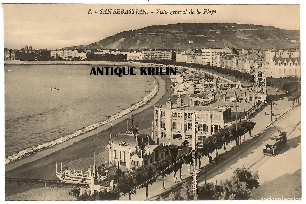 Cartes Postales: SAN SEBASTIAN N&ordm; 8 VISTA GENERAL DE LA PLAYA / EDICION G.G. GALARZA / SIN CIRCULAR