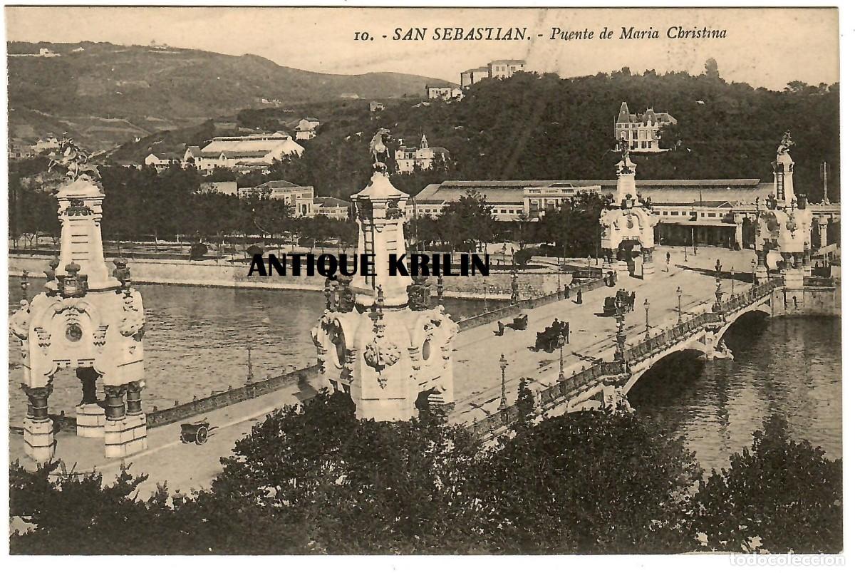 Cartes Postales: SAN SEBASTIAN N&ordm; 10 PUENTE DE MARIA CRISTINA / EDICION G.G. GALARZA / SIN CIRCULAR
