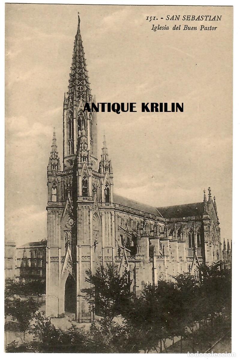 Cartes Postales: SAN SEBASTIAN N&ordm; 151 IGLESIA DEL BUEN PASTOR / EDICION G.G. GALARZA / SIN CIRCULAR
