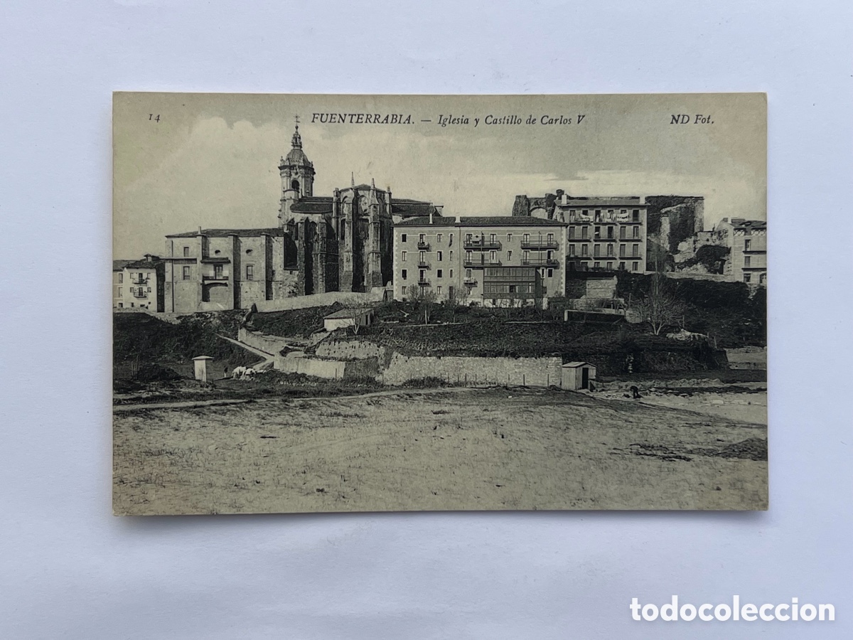 Postkarten: FUENTERRABIA (Guip&uacute;zcoa) Postal No.14, Iglesia y Castillo de Carlos V.., ND. Fot (h.1920?) S/C