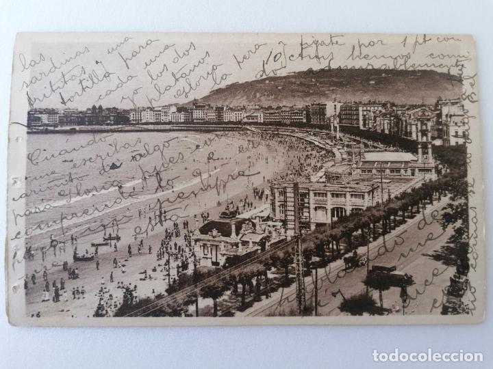 Cartes Postales: POSTAL SAN SEBASTIAN, VISTA GENERAL DE LA PLAYA, ESCRITA