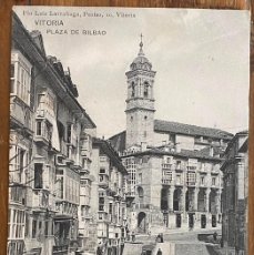 Postales: VITORIA, PLAZA DE BILBAO, PLO. LUIS LARRAÑAGA, ESCRITA EN 1909