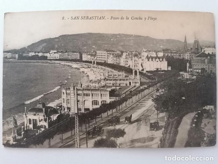 Postales: POSTAL SAN SEBASTIAN, PASEO DE LA CONCHA Y PLAYA , N&ordm; 8, FOTO GALARZA