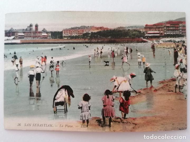 Postales: POSTAL SAN SEBASTIAN, LA PLAYA , N&ordm; 36, COLOREADA A&Ntilde;OS 20