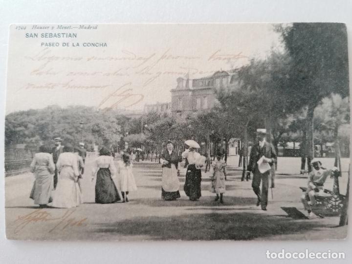 Postales: POSTAL SAN SEBASTIAN, PASEO DE LA CONCHA, N&ordm; 1794, FOTO HAUSER Y MENET, A&Ntilde;O 1906, CIRCULADA