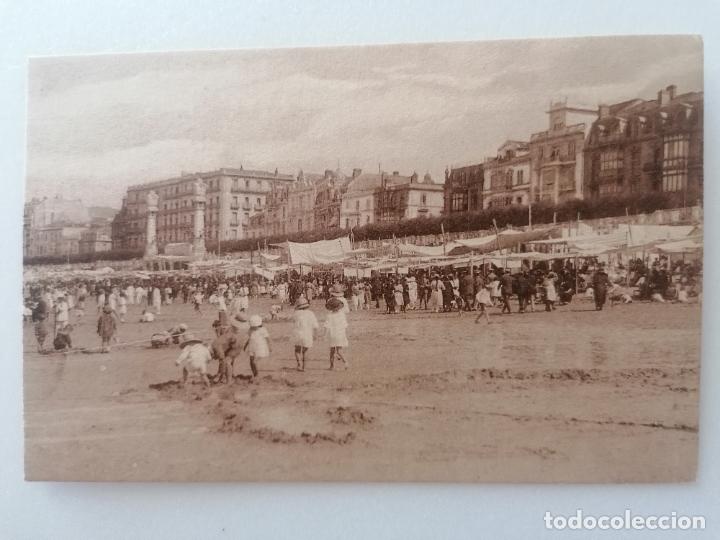 Postales: POSTAL SAN SEBASTIAN, LA PLAYA A LA HORA DEL BA&Ntilde;O, N&ordm; 12, FOTO GRAFOS