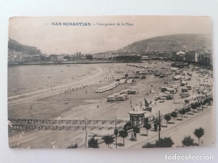 Postales: POSTAL SAN SEBASTIAN, VISTA GENERAL DE LA PLAYA, N&ordm; 2, FOTO GALARZA, ENERO 1936