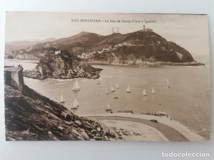 Cartoline: POSTAL SAN SEBASTIAN, ISLA DE SANTA CLARA E IGUELDO, FOTO GALARZA