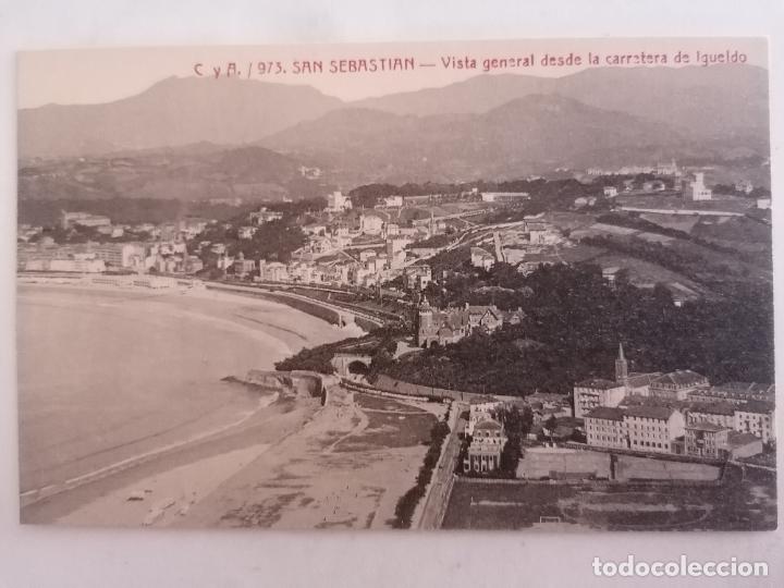 Postales: POSTAL SAN SEBASTIAN, VISTA GENERAL DESDE LA CARRETERA DE IGUELDO, CASTA&Ntilde;EIRA Y ALVAREZ, N&ordm; 973