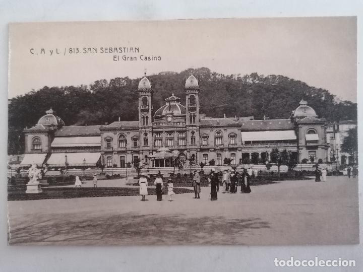 Postales: POSTAL SAN SEBASTIAN, EL GRAN CASINO, FOTOTIPIA CASTA&Ntilde;EIRA Y ALVAREZ-MADRID, N&ordm; 813