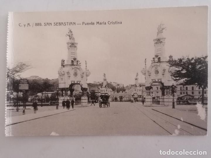 Postcards: POSTAL SAN SEBASTIAN, PUENTE MARIA CRISTINA, EDITOR HAUSER Y MENET-MADRID, SIN CIRCULAR