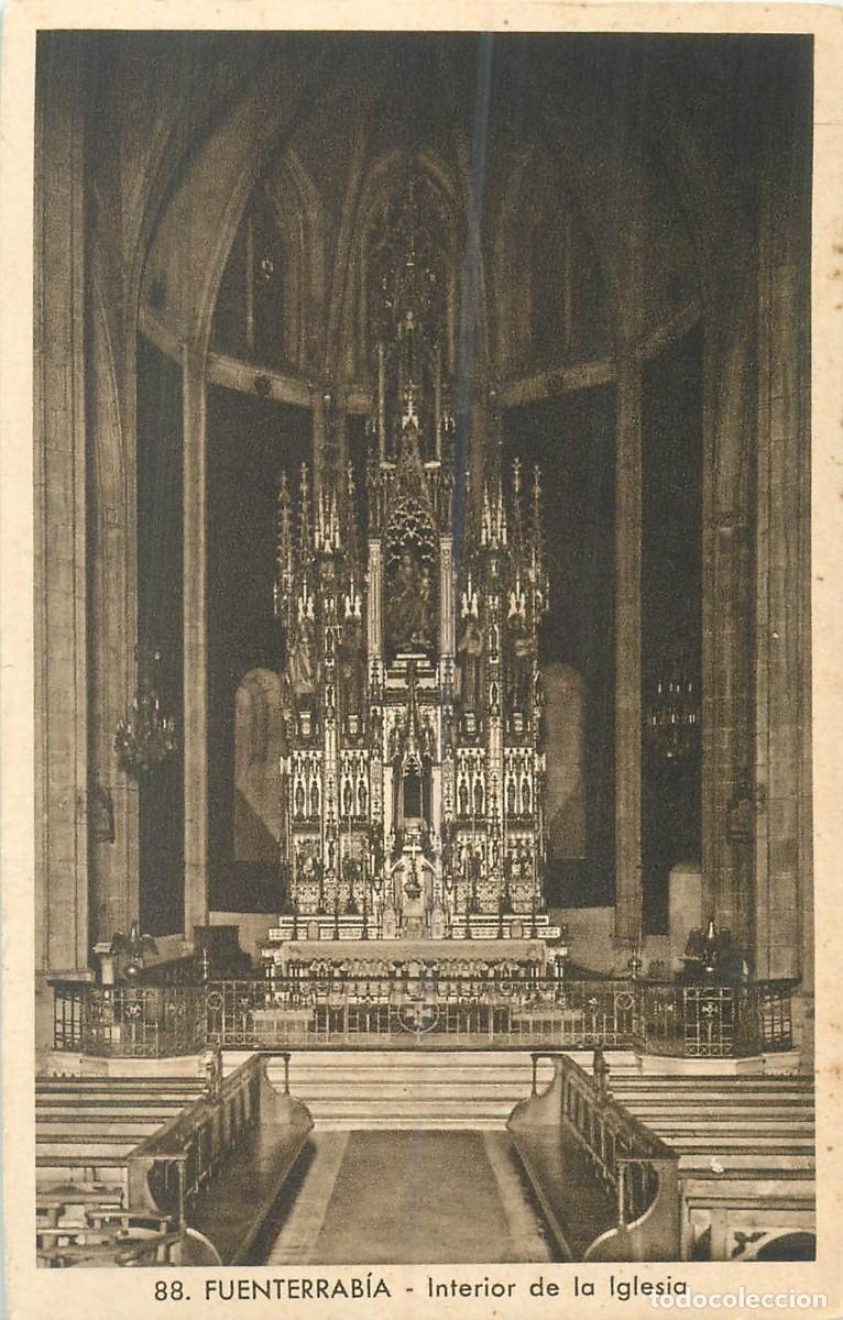 Postales: Postal de FUENTERRAB&Iacute;A, interior de la iglesia - Foto 1