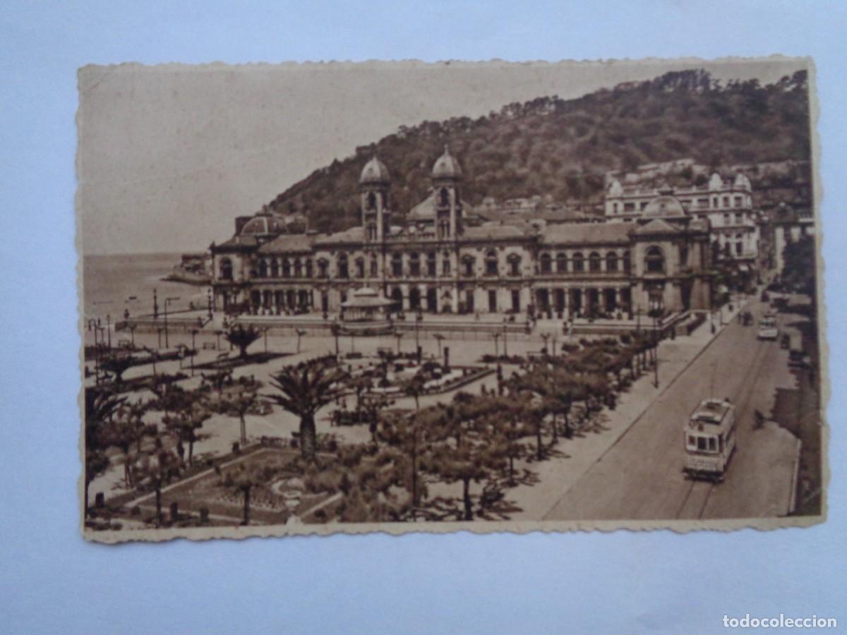 Postais: POSTAL DE SAN SEBASTIAN ( VASCONGADAS ): GRAN CASINO. A&Ntilde;OS 30 , SE VEN TRANVIAS, ETC