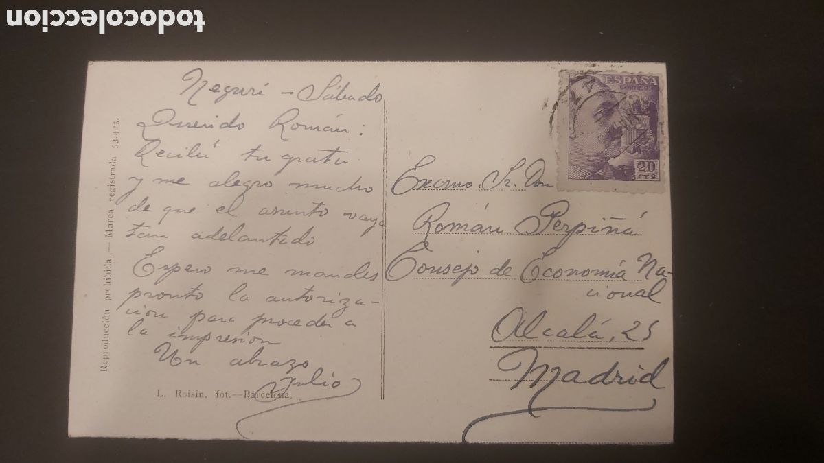Postales: POSTAL CIRCULADA DE BILBAO A MADRID 1943 - Foto 2