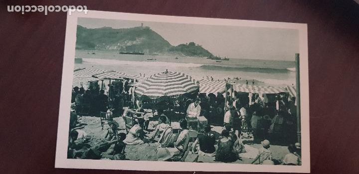 Postcards: SAN SEBASTIAN,DETALLE DE LA PLAYA
