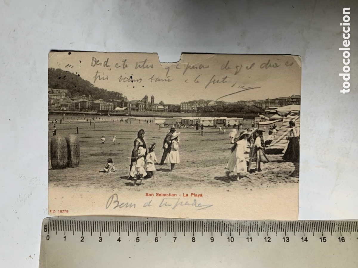 Postkarten: POSTAL. SAN SEBASTIAN. LA PLAYA. FECHADA, 25 SEPTIEMBRE 1906.