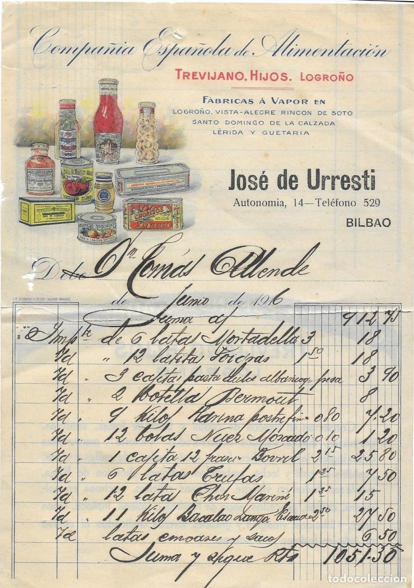 Postales: BILBAO. Factura comercial. - Foto 1