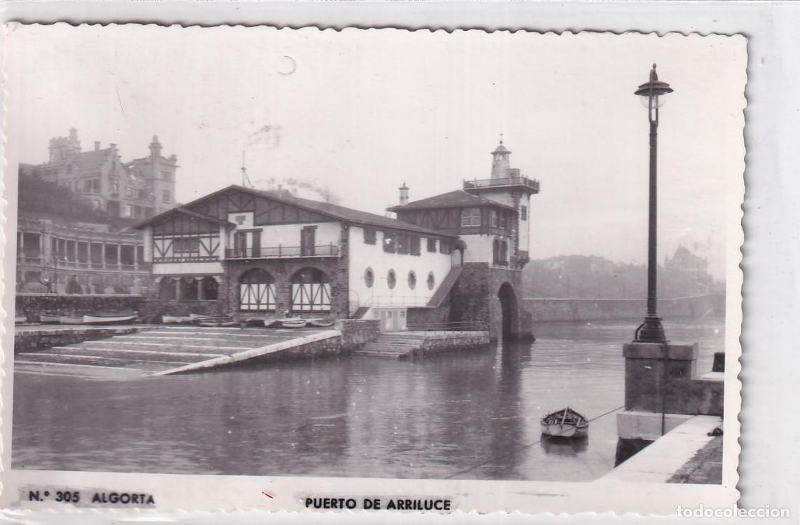 Postales: 305 Algorta. Puerto de Arriluce. Circulada en 1956 - Foto 1