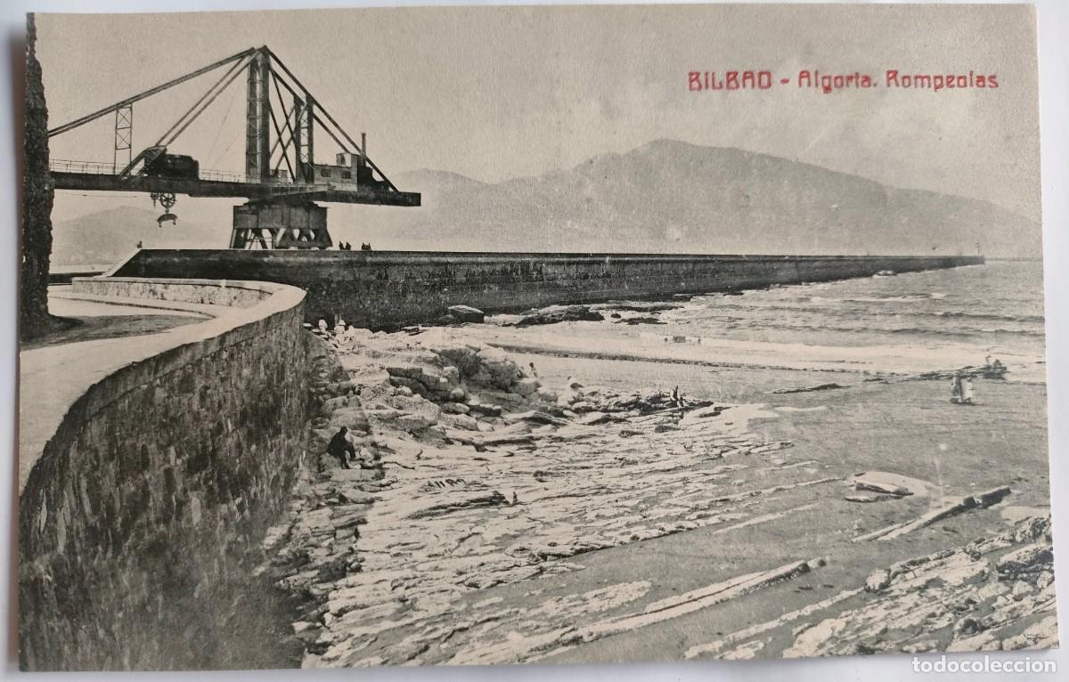 Postales: BILBAO ALGORTA ROMPEOLAS LIBRERIA ELCANO - Foto 1