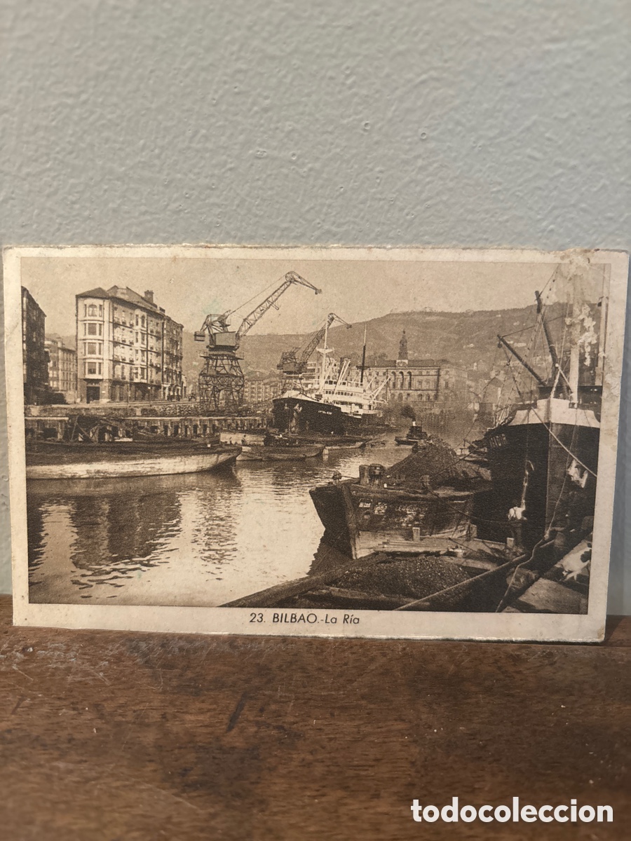 Postales: Antigua postal, la r&iacute;a Bilbao - Foto 2
