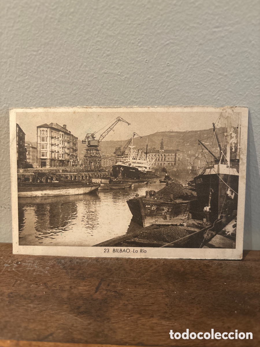 Postales: Antigua postal, la r&iacute;a Bilbao - Foto 1