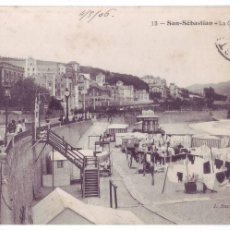 Postales: SAN SEBASTIÁN: LA CONCHA. L. BOSQ. EDIT. CIRCULADA (1906)