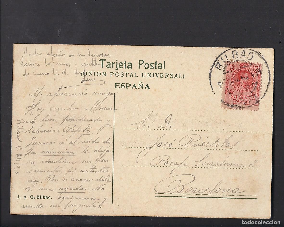 Postales: Antigua postal de Bilbao. 1910 - Foto 2