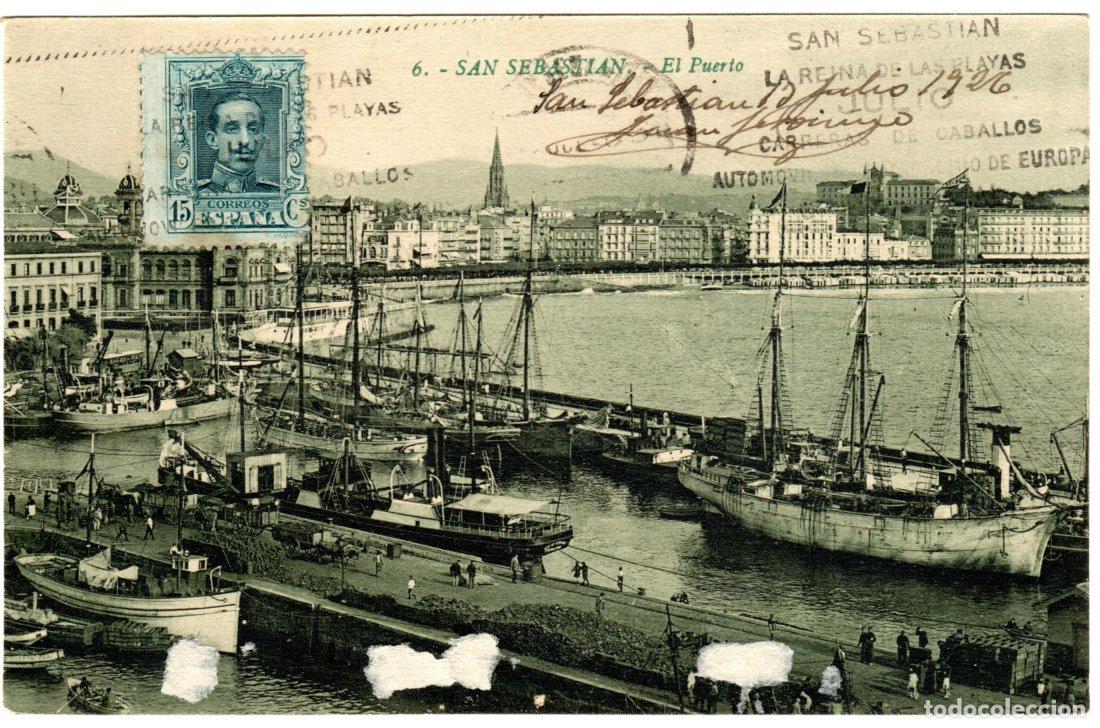Postais: BONITA POSTAL - SAN SEBASTIAN - EL PUERTO - EDITOR GREGORIO GALARZA - CIRCULADA-1926
