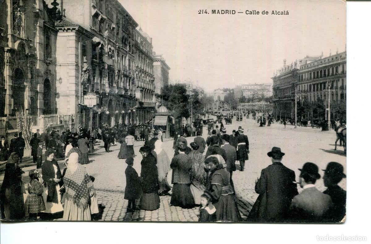 Postales: MADRID-CALLE DE ALCAL&Aacute;- A&Ntilde;O 1908 - Foto 1