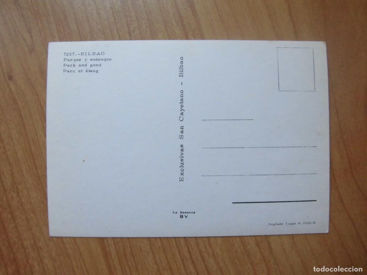 Postales: POSTAL BILBAO PARQUE Y ESTANQUE BEASCOA - Foto 2
