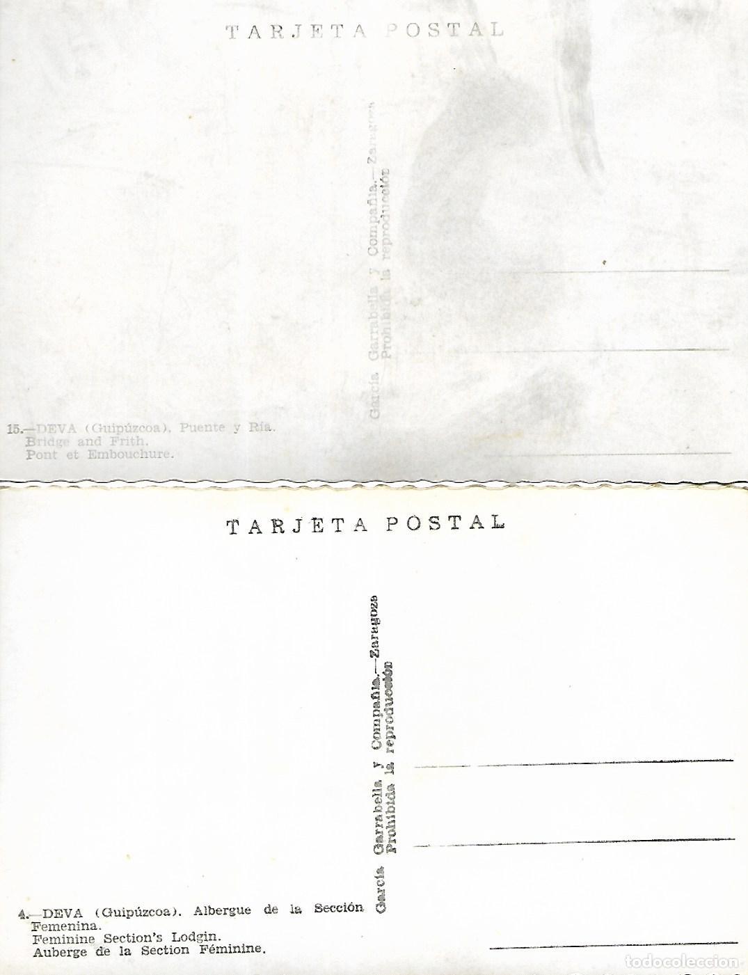 Postales: PAREJA DE POSTALES DE DEVA (Guip&uacute;zcoa) - Foto 2
