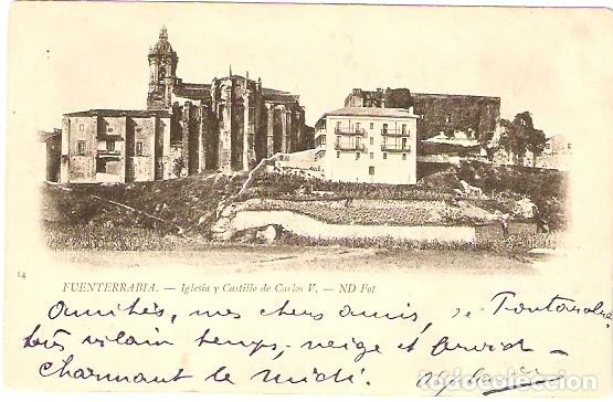 Postales: Fuenterrabia.- Iglesia y Castillo de Carlos V - Foto 1