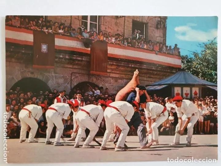 Postales: FOLKLORE VASCO - EUSKAL FOLKLOREA - SAGI-DANTZA - Foto 1