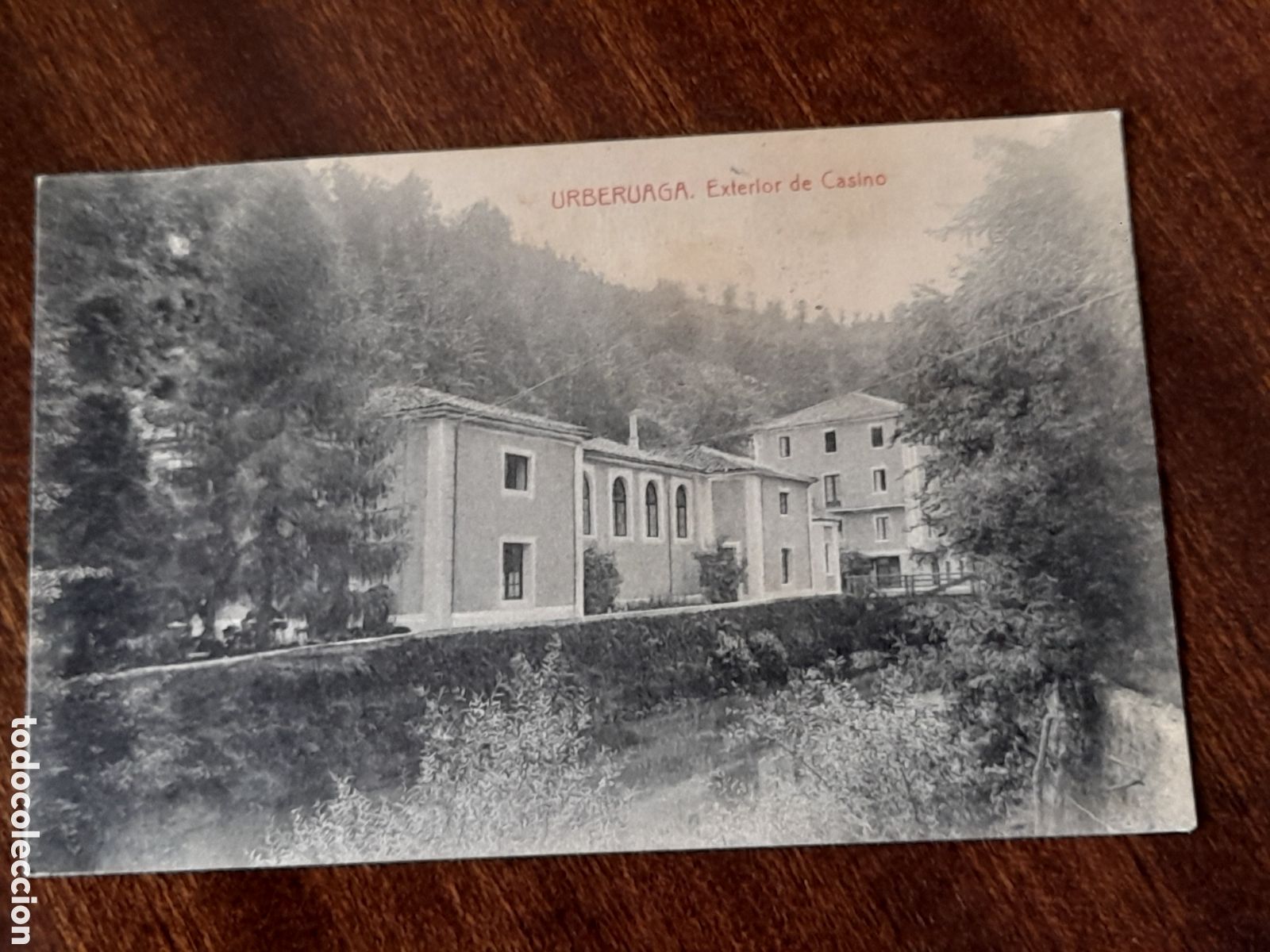Postais: Antigua postal fotogr&aacute;fica. URBERUAGA.Exterior del casino. Sellada y matasellada