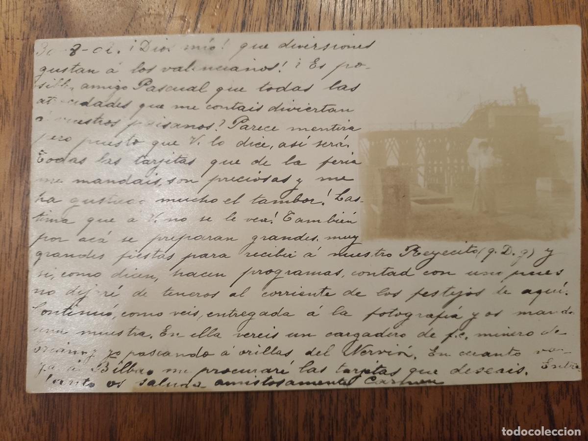 Postales: POSTAL VALENCIA BILBAO 1902 - Foto 2