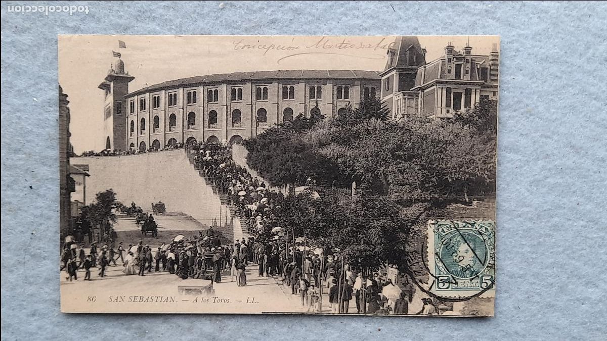 Postales: San Sebasti&aacute;n. A los Toros. 1909. - Foto 1