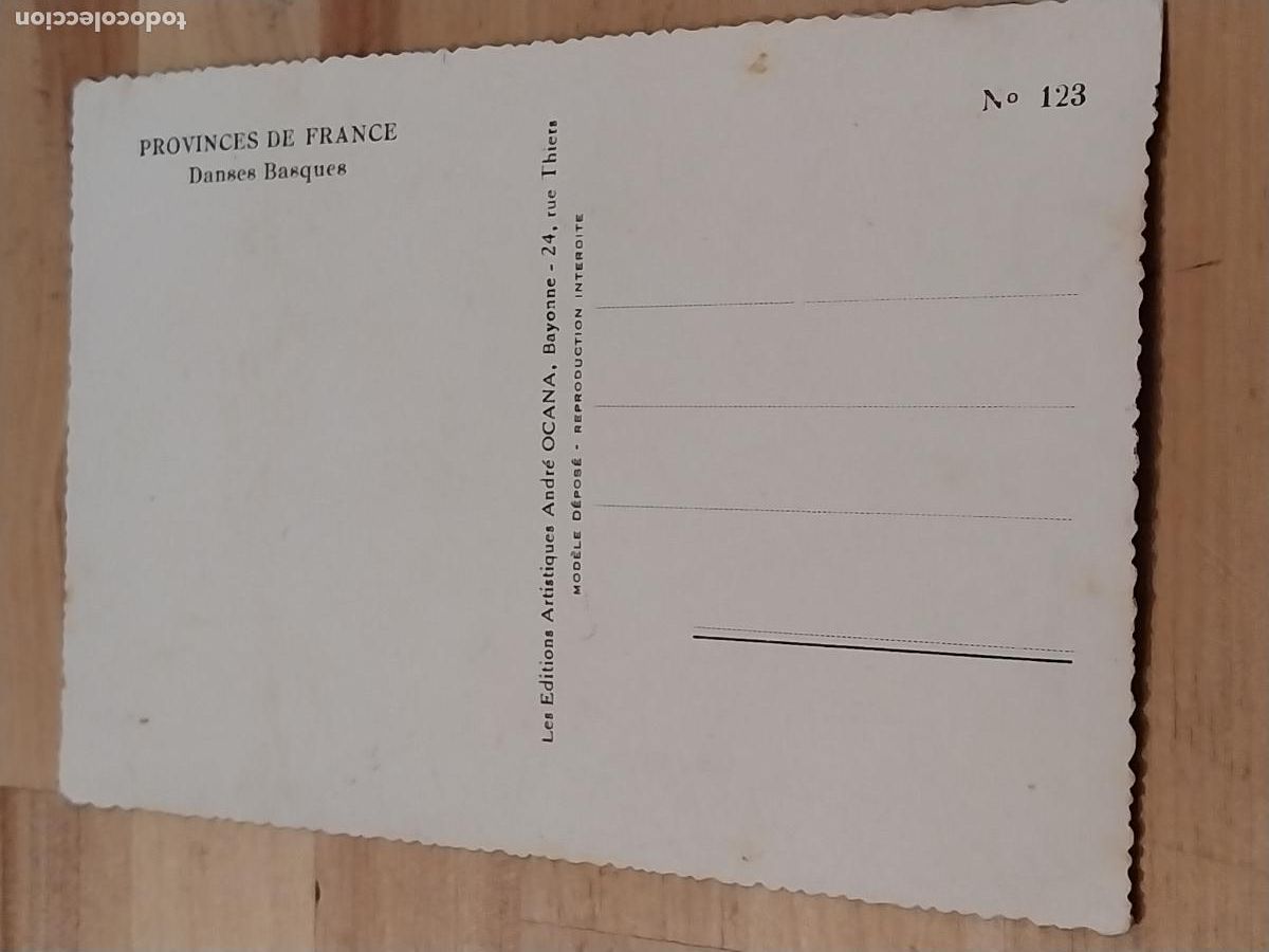 Postales: PAYS BASQUE DANSES BASQUES ED ANDRE OCANA 123 SC - Foto 2