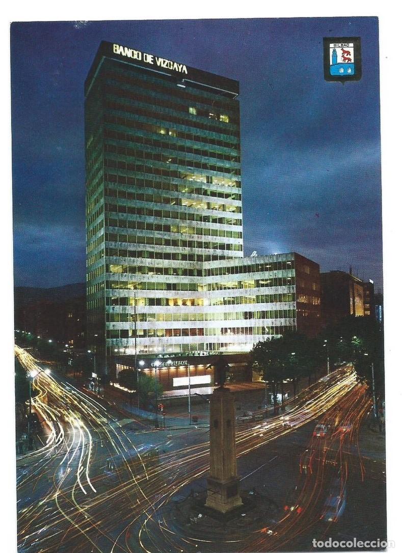 Postales: PLAZA DE ESPA&Ntilde;A Y EDIFICIO DEL BANCO DE VIZCAYA.- BILBAO - Foto 1