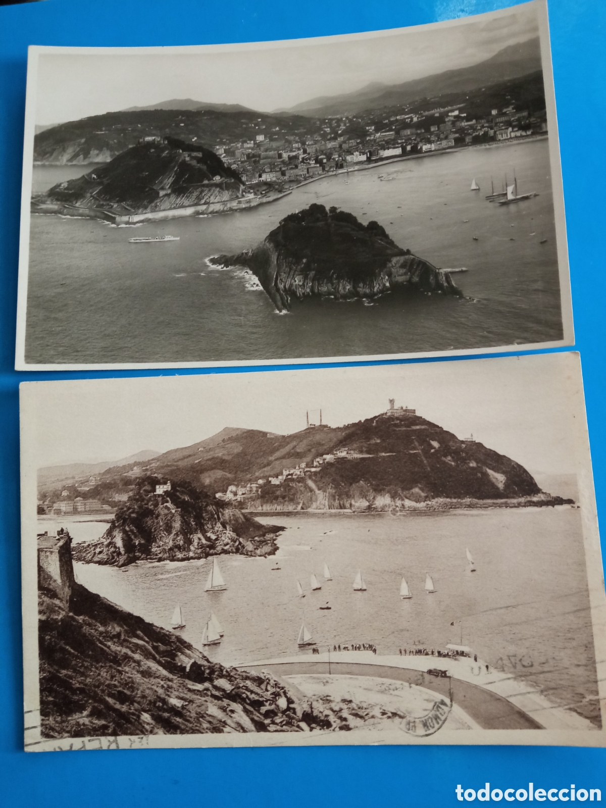Cartoline: Dos antiguas postales fotogr&aacute;ficas de San Sebasti&aacute;n, Monte Igueldo