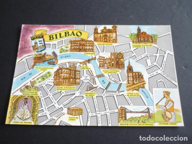 Postales: BILBAO PLANO CIUDAD POSTAL - Foto 1