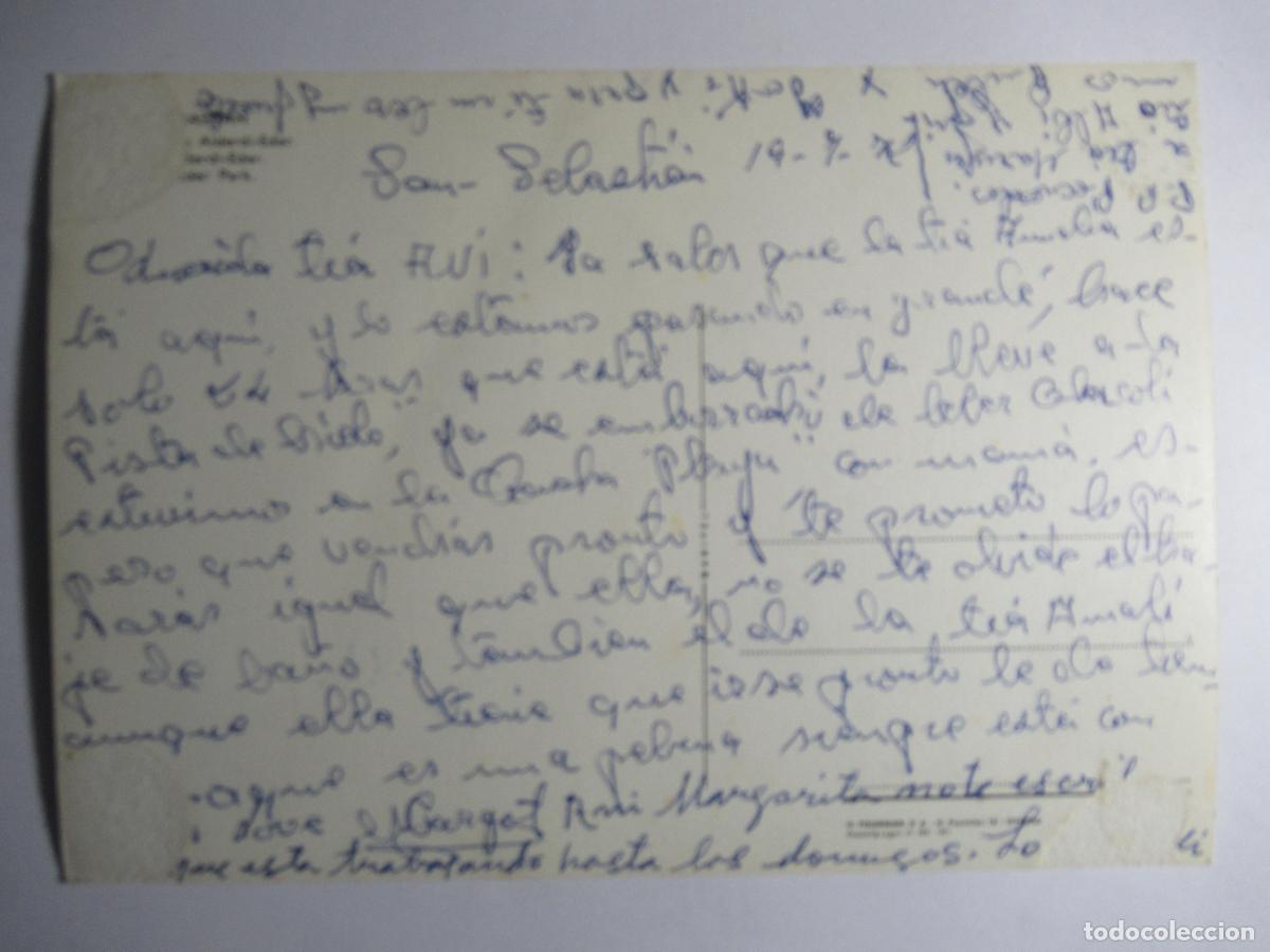 Postales: San Sebasti&aacute;n - escrita - Foto 2