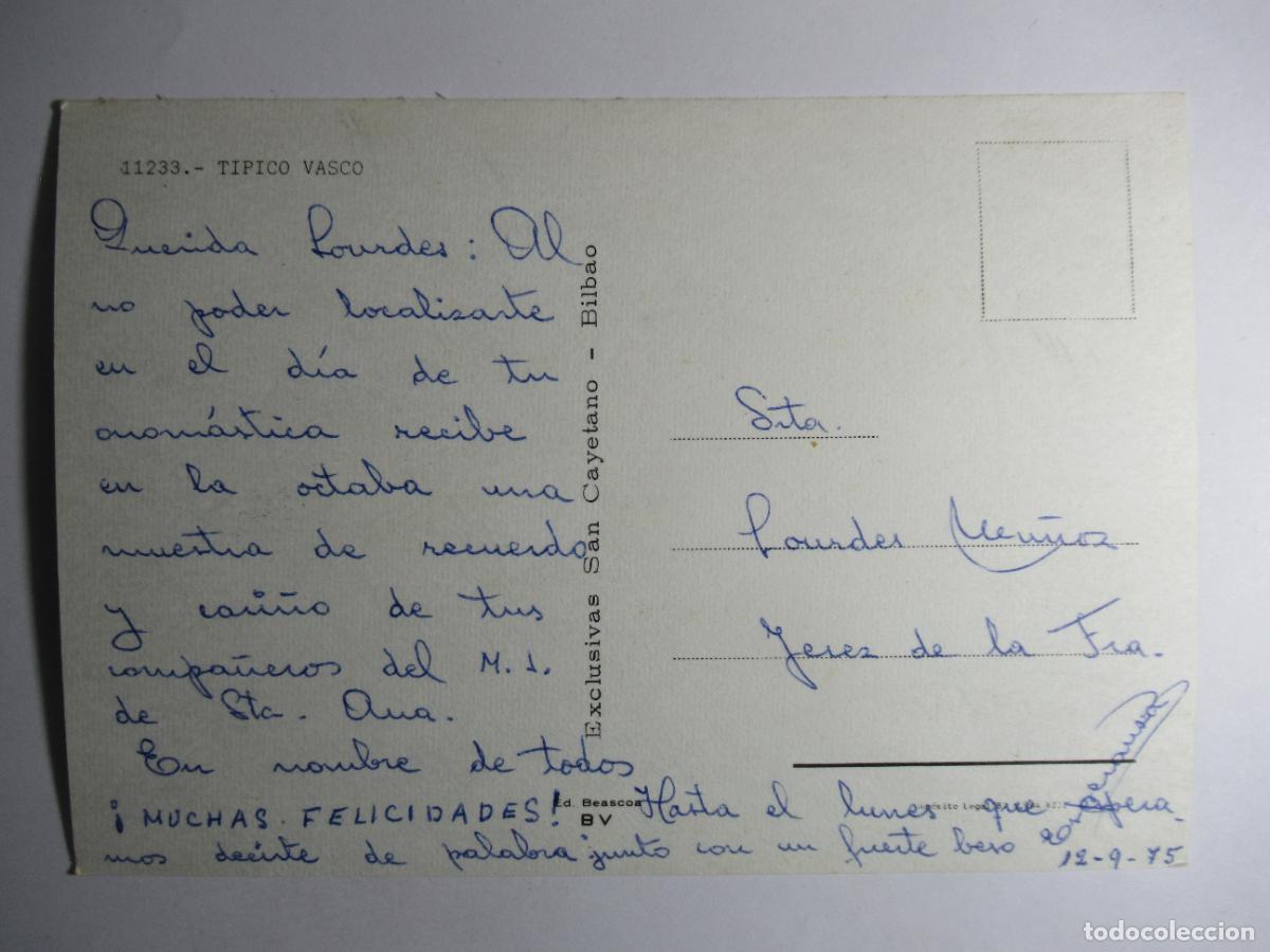 Postales: T&iacute;pico Vasco - escrita - Foto 2