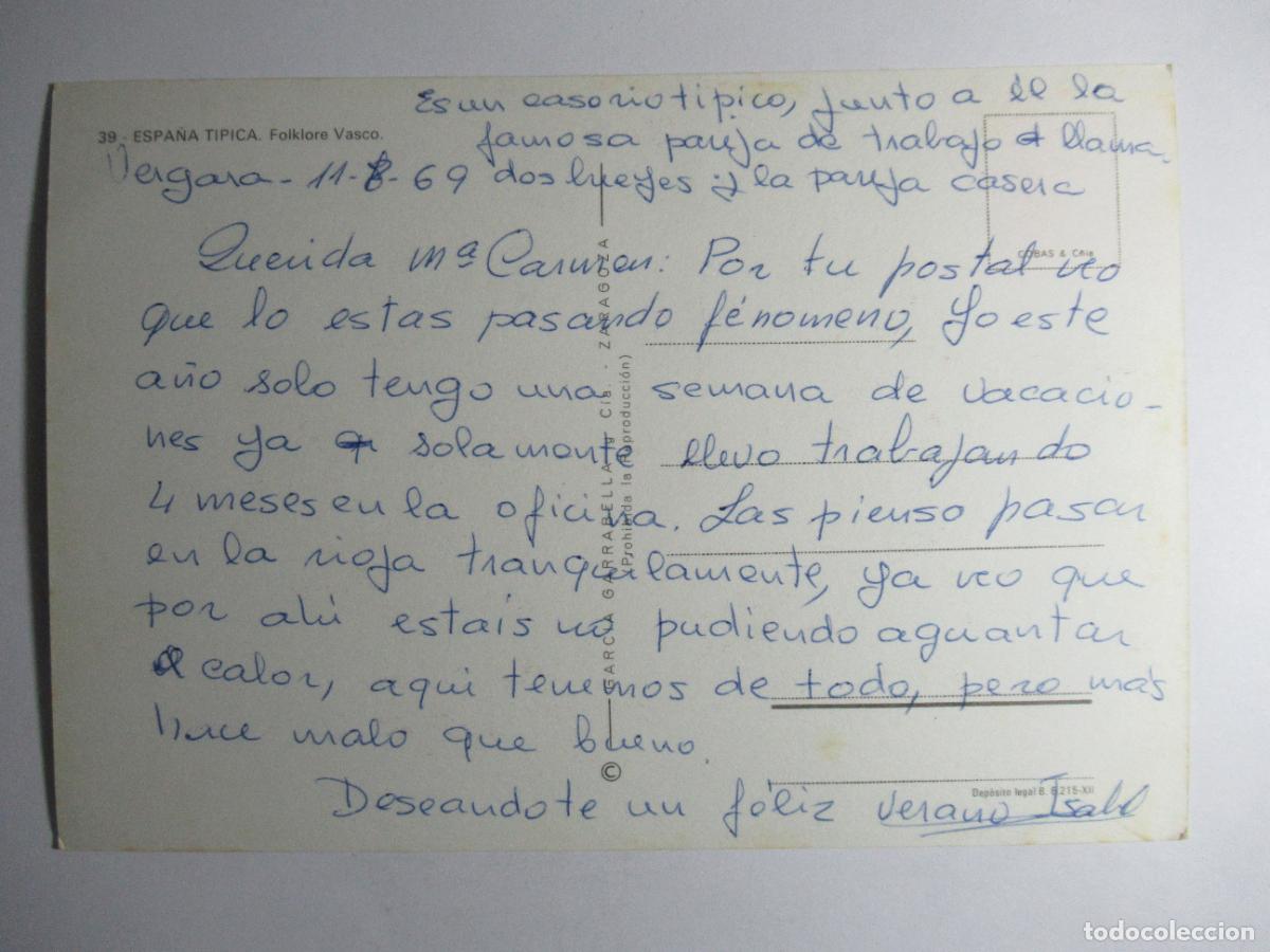 Postales: Espa&ntilde;a T&iacute;pica - Folklore Vasco - Foto 2