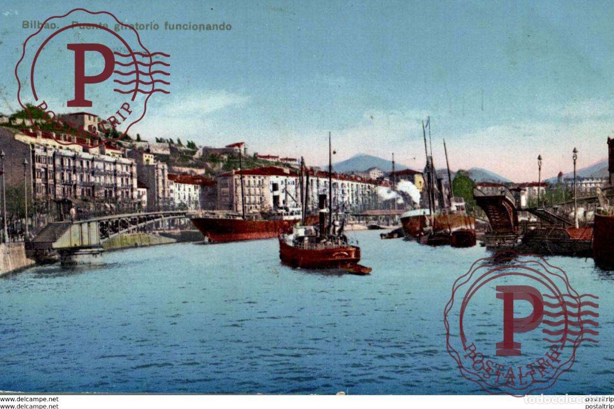 Postales: BILBAO - PUENTE GIRATORIO FUNCIONANDO - Foto 1