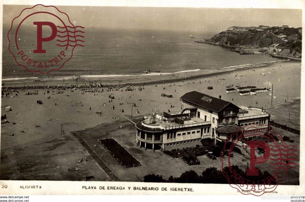 Postales: ALGORTA, BALNEARIO DE IGERETXE Y PLAYA DE EREAGA - Foto 1