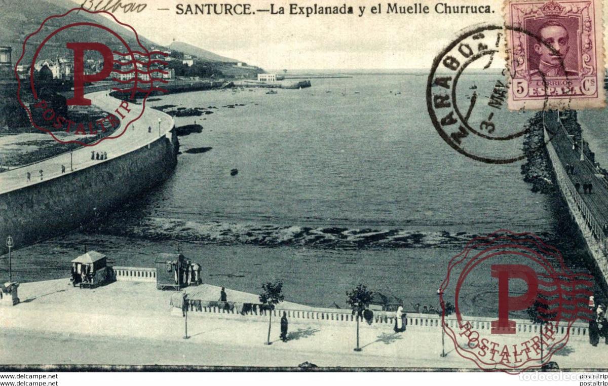 Postales: SANTURCE LA EXPLANADA Y EL MUELLE CHURRUCA - Foto 1