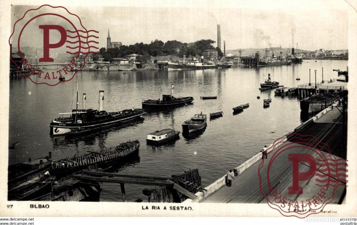 Postales: BILBAO. LA RIA A SESTAO - Foto 1