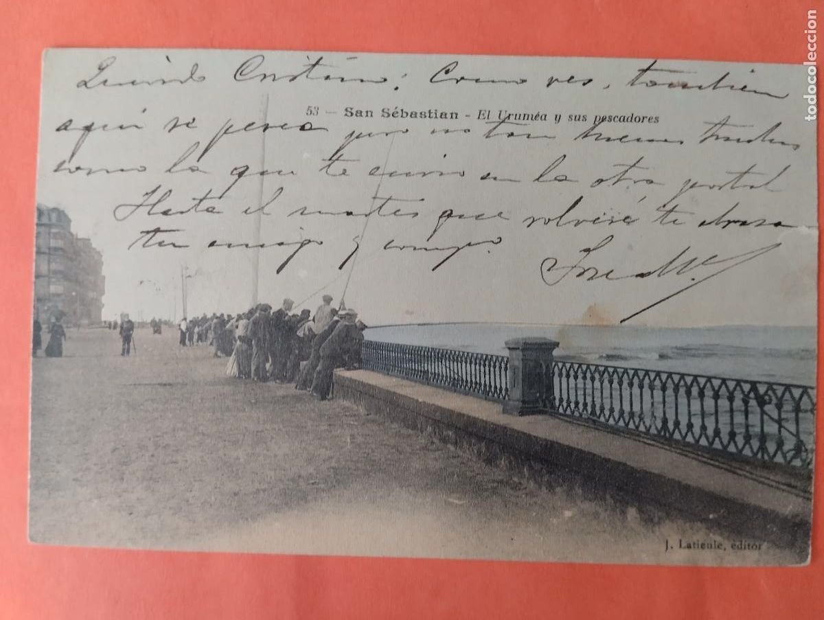 Cartes Postales: &Ntilde;PS - SAN SEBASTIAN URUMEA Y SUS PESCADORES. AL POETA HUESCA CRISTINO GASOS SAMITIER VER DESCRIPCION